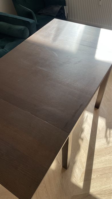Stół rozkladany drewniany brązowy bjurst ikea