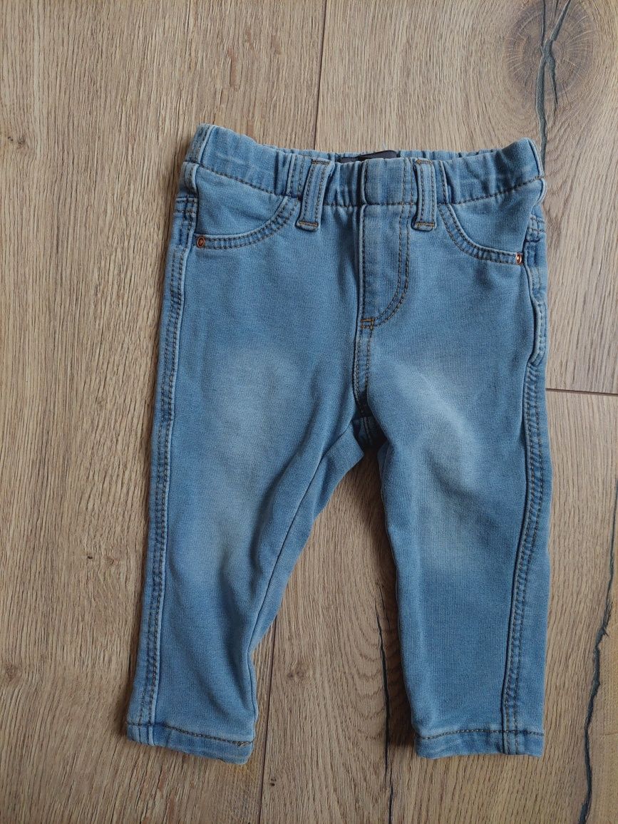 Jasnoniebieskie jegginsy dżinsy na gumce Primark 6-9m 68-74cm