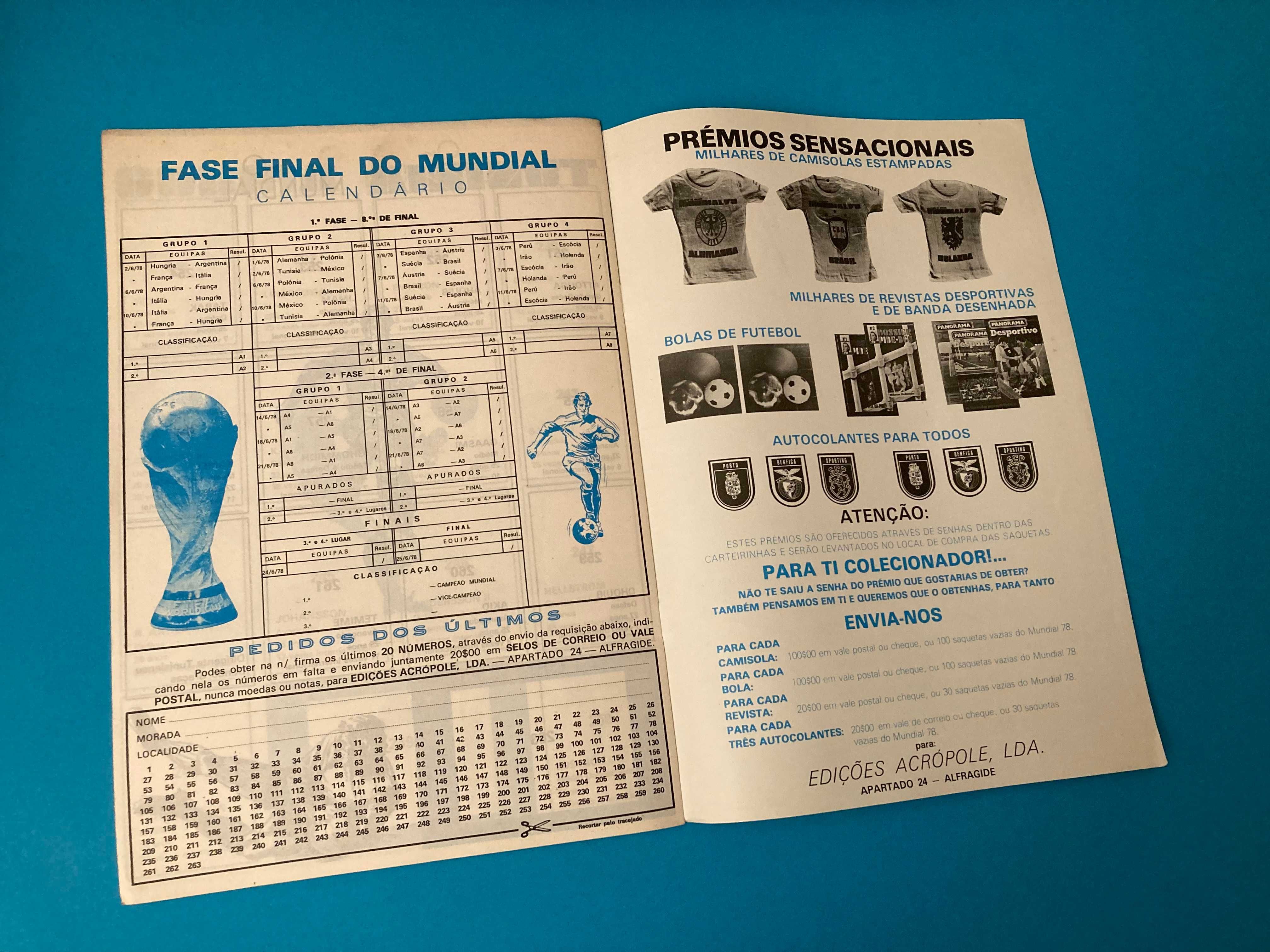 Rara Caderneta Cromos Mundial Argentina 78 Edições Acrópole Nova