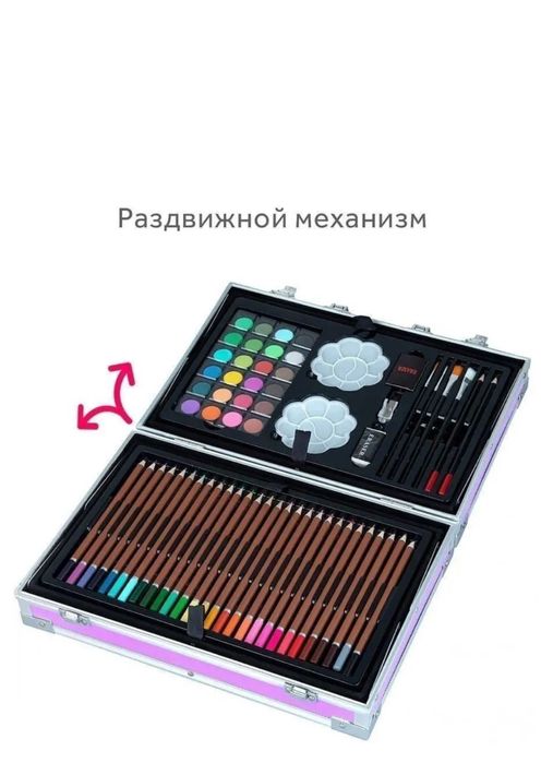 Набір для малювання в валізці «Единоріг» 145 предметів Рожевий