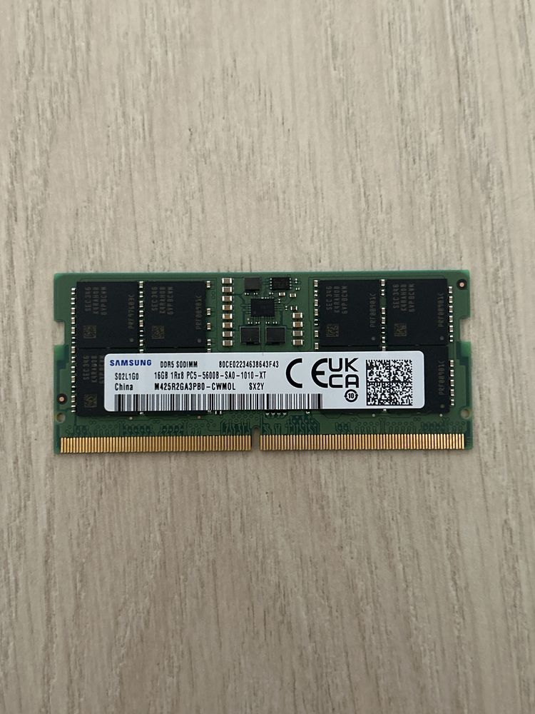 Оперативная память Samsung SODIMM DDR5 , 16Gb, 5600Mhz.