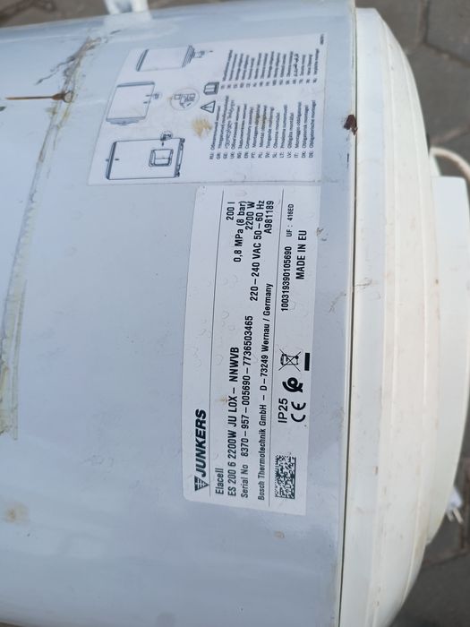 Cilindro / termoacumulador junkers 200l