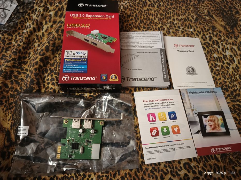 Плата Pci USB на 2 вихода юсб 3.0