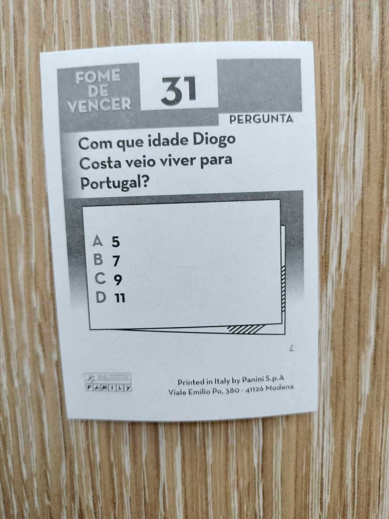 Cromo Diogo Costa FPF Portugal