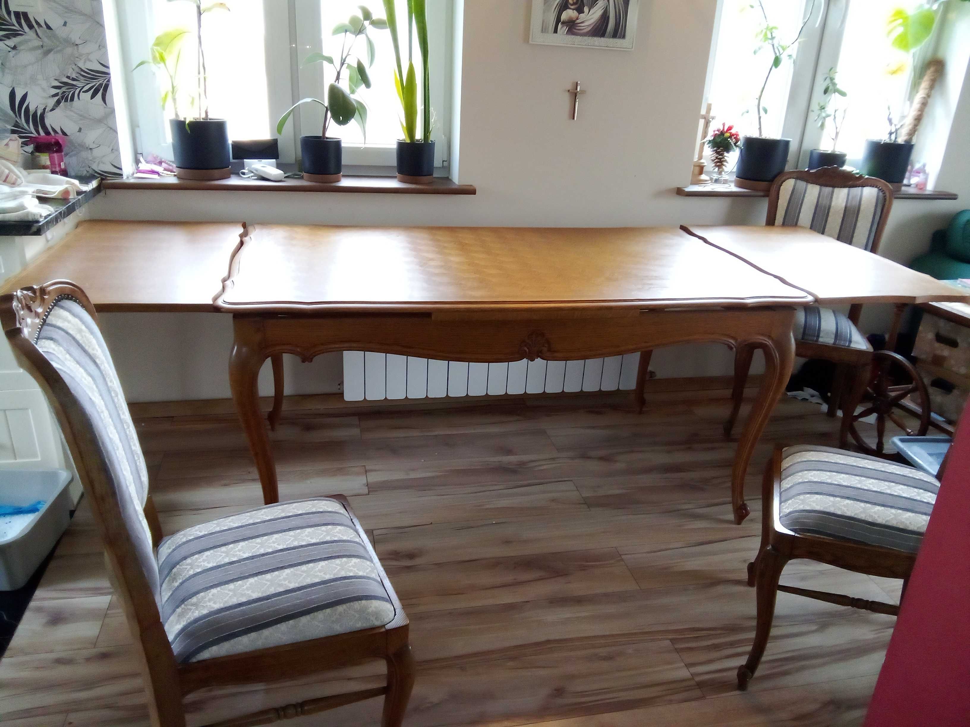 Stół +4 krzesła retro vintage ludwik