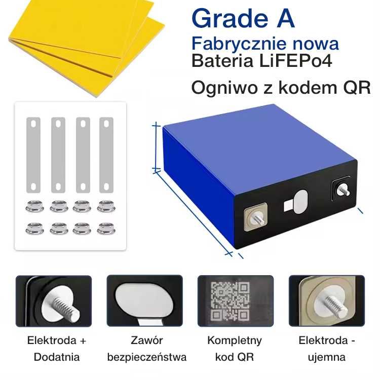 HITHIUM 280 Bateria Akumulator 3,2 V LiFePo4 Off-Grid 300ah + Grade A