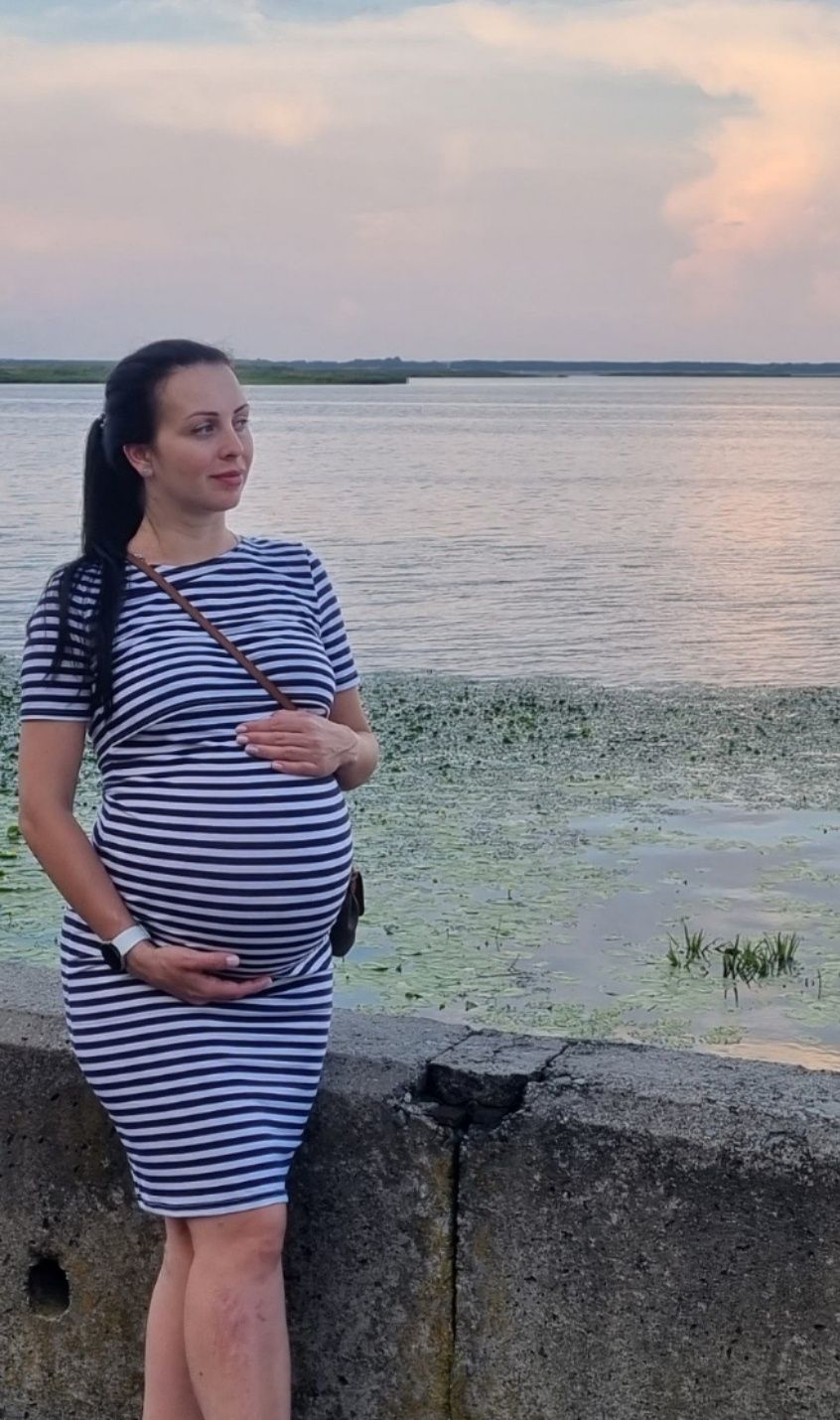 Сукня в смужку Lullaby  M,L для годування та вагітності