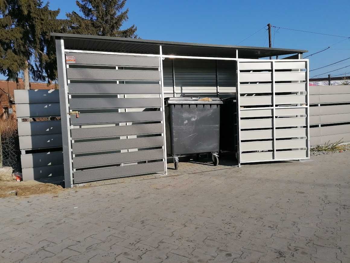 Duża Wiata Śmietnikowa Panelowa  5m x 1m Profil Ocynk