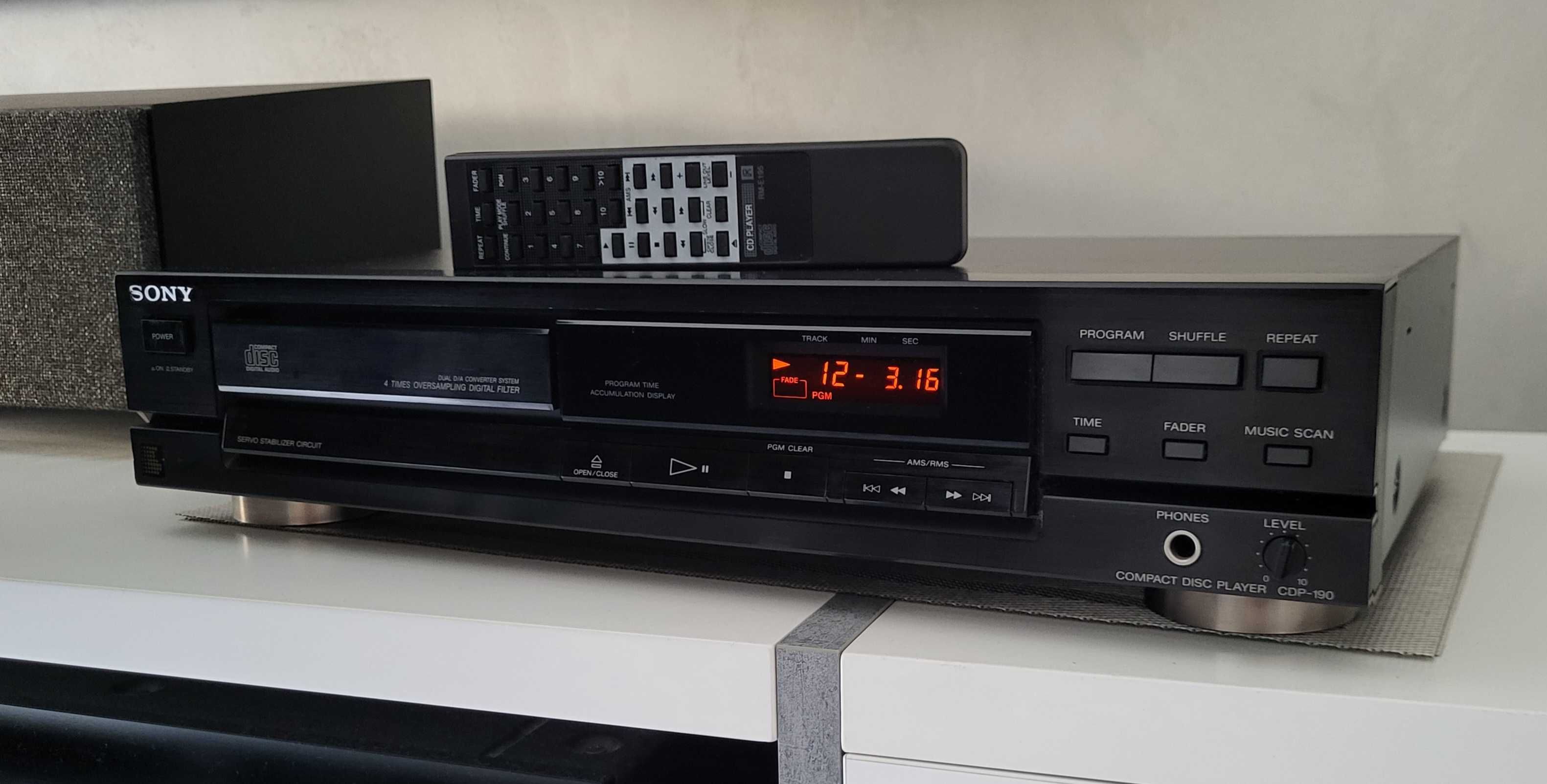 SONY CDP-190 odtwarzacz CD z pilotem