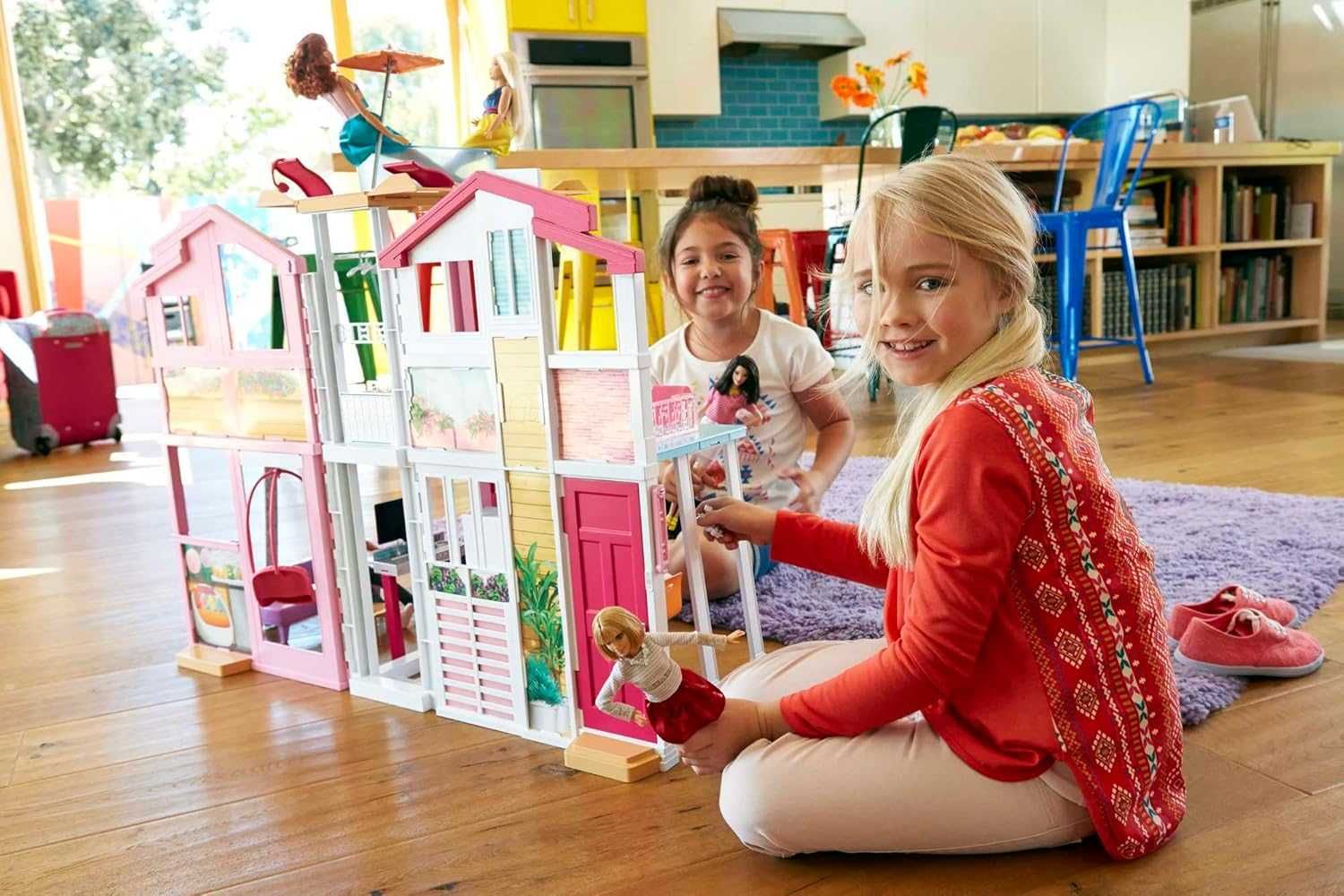 BARBIE 3 Piętrowy domek dla lalek z windą i akcesoriami DLY32 NOWY
