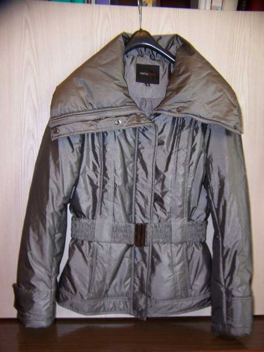 Kurtka Szara Pepitka Ortalionowa Zimowa M