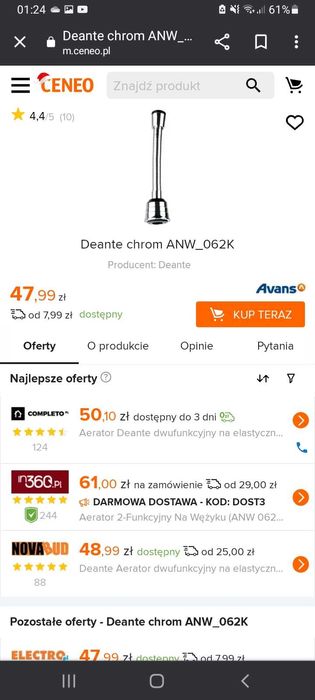 Aerator dwufunkcyjny Deate