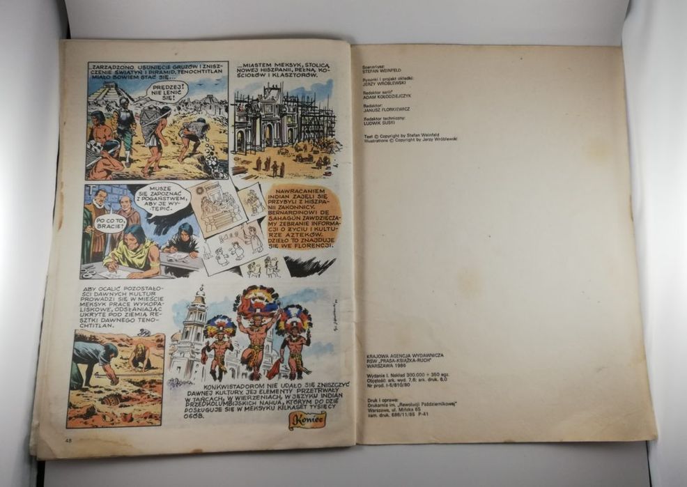 Stary komiks kolekcjonerski Herman Cortes i podbój Meksyku 1986 PRL