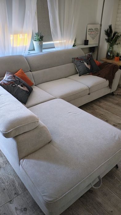 IDYLLA Narożnik z regulowanymi zagłówkami, jasnoszary