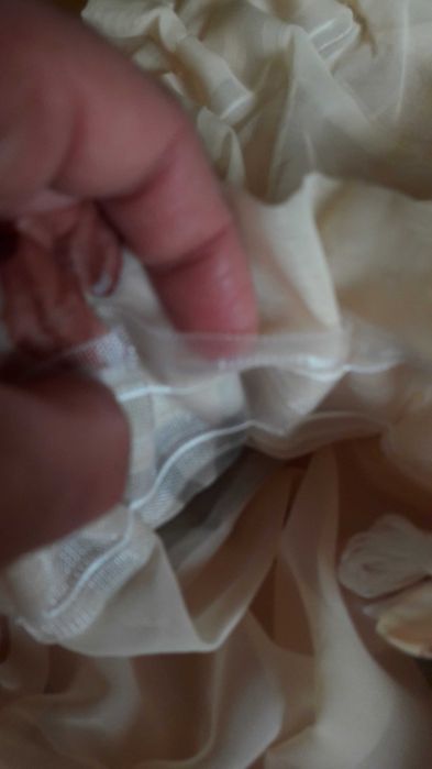 Pastelowy woal żółty-piaskowy firanka szer 160 x 150 wys tulipan