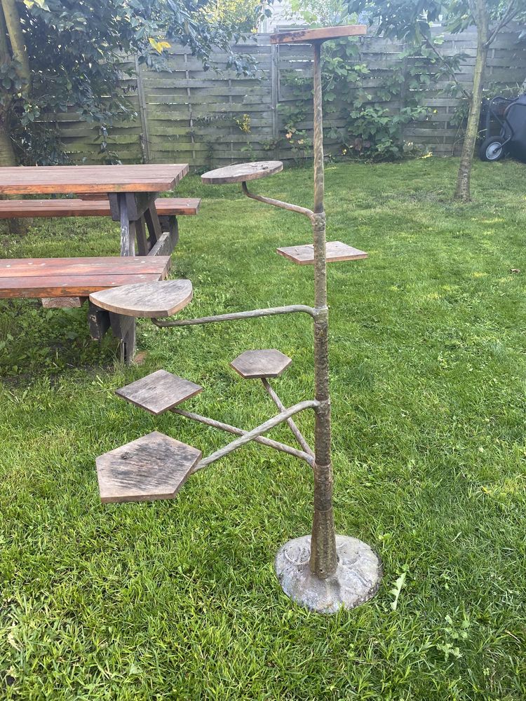 Stojak na kwiaty vintage solidny stop metalu