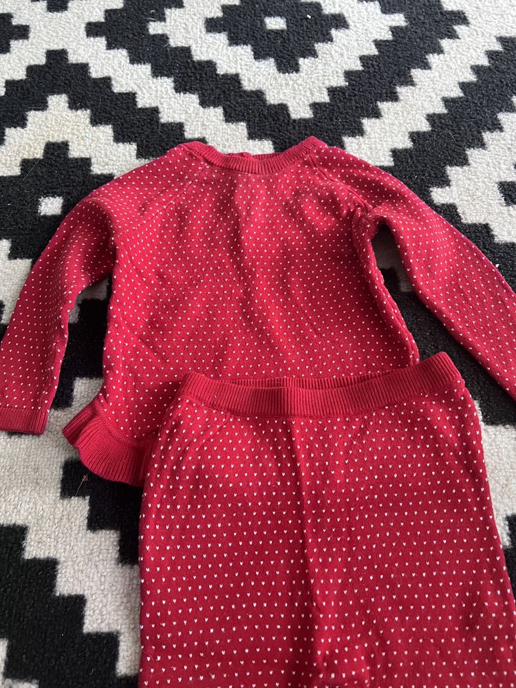 Komplet dzianinowy Next sweter spodnie 74
