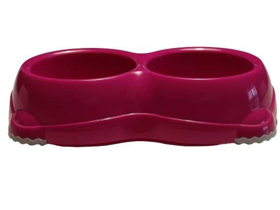 Miska Plastikowa Podwójna 2 x 330ml Kolor Różowy/Jagodowy Vitakraft