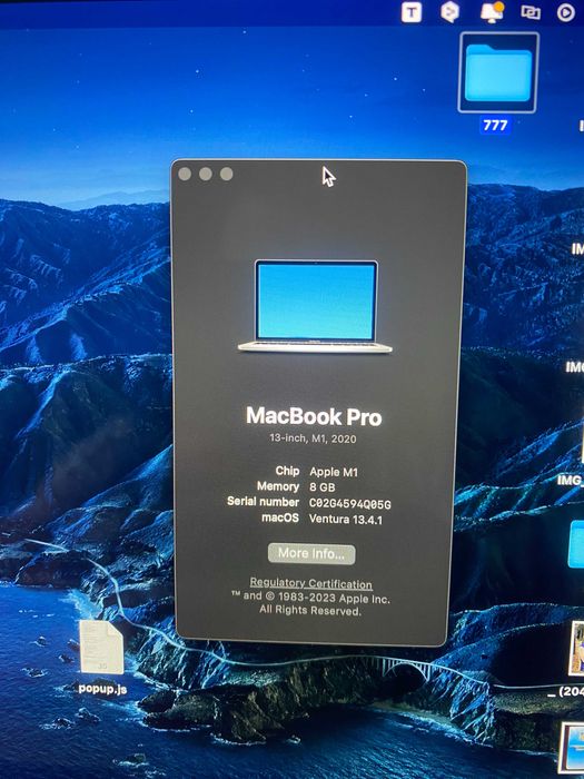 MacBook Pro 13” (M1, 8GB/256GB) Стан Ідеальний!