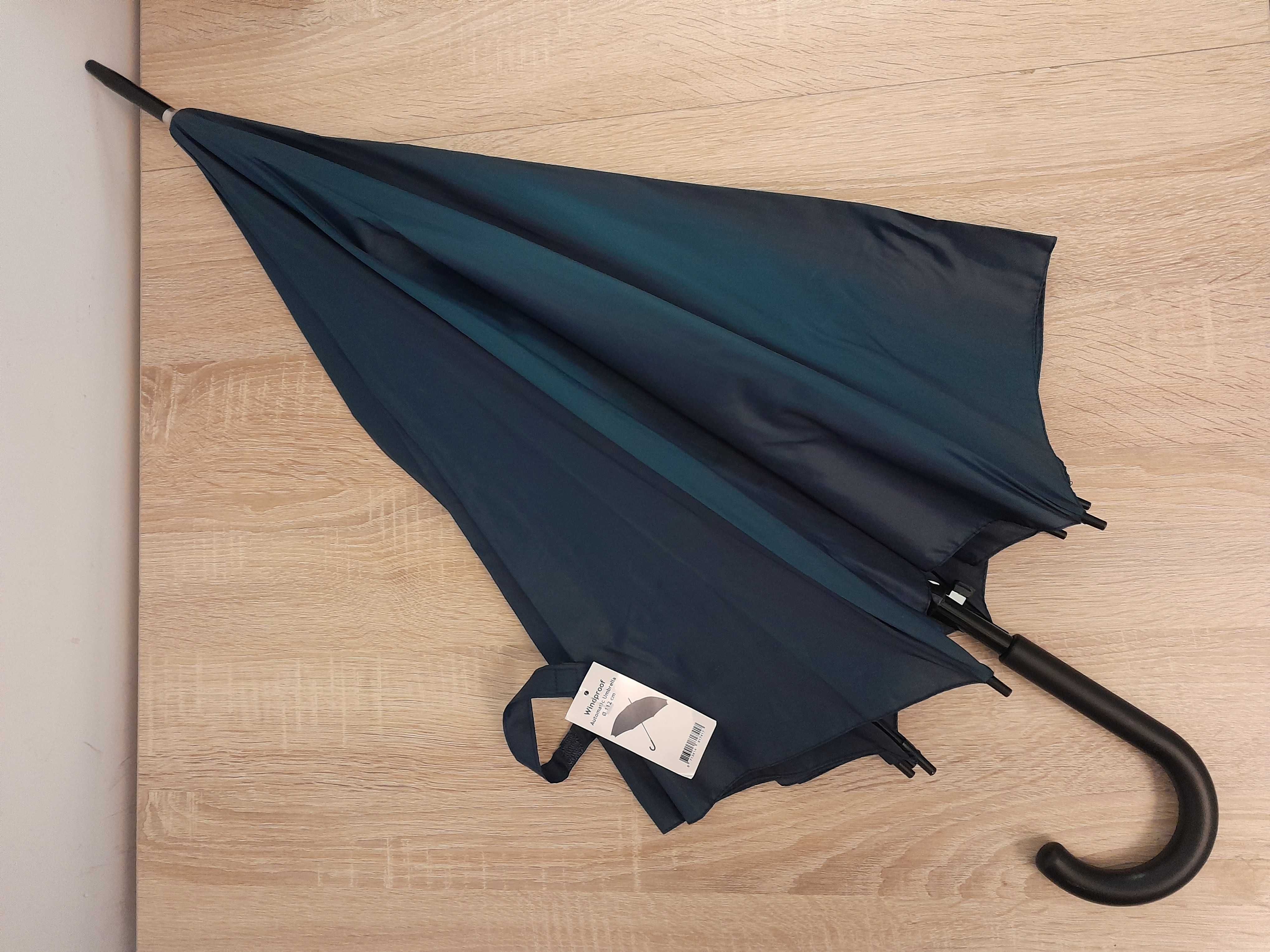 Nowy Parasol Granatowy_Półautomatyczna parasolka_Windproof_Umbrella_XL