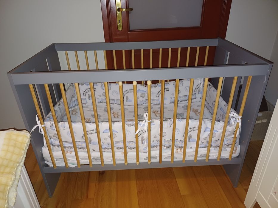 Łóżeczko dziecięce Klupś Paula grafit + materac