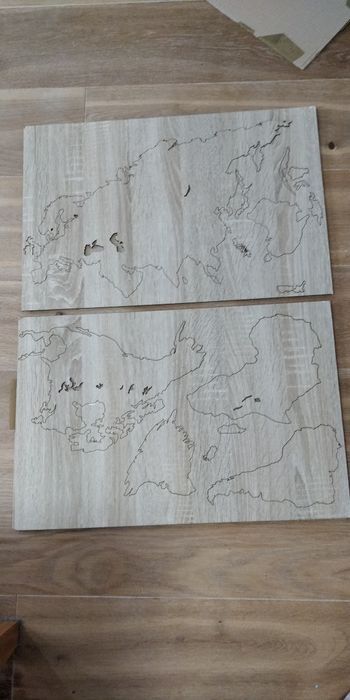 Drewniana mapa  świata na ścianę! Nowa