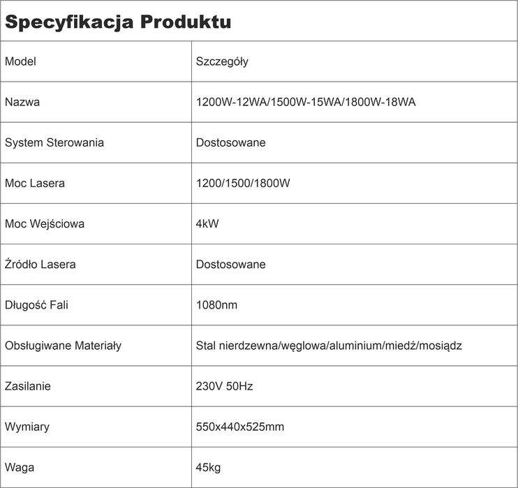 Spawarka laserowa chłodzona powietrzem 1,5KW