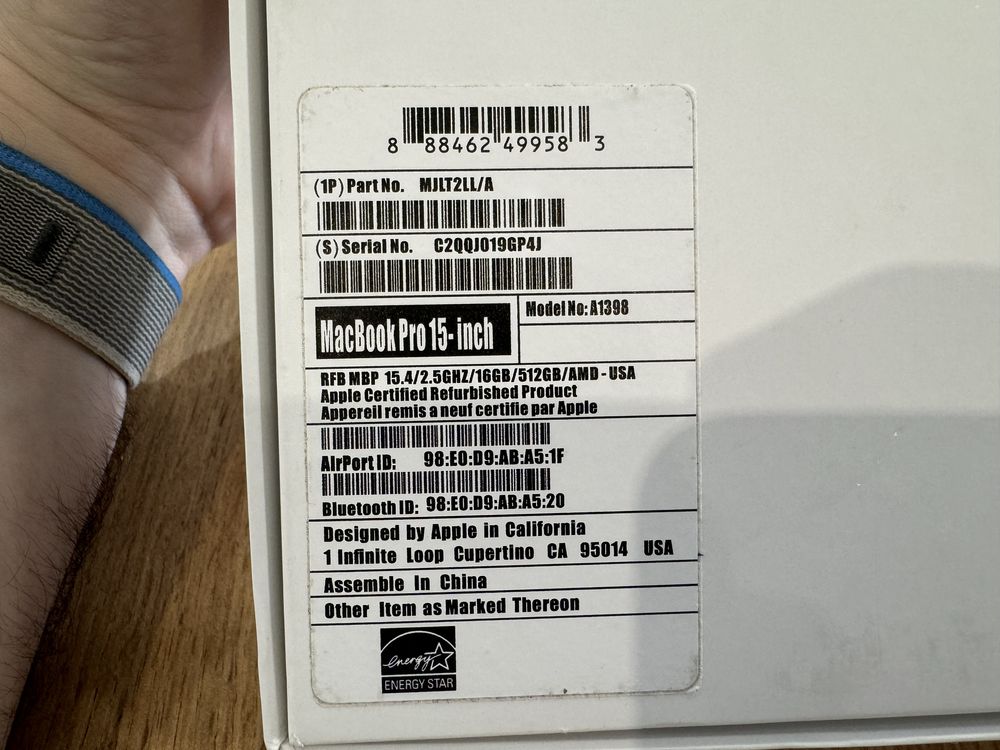 MacBook Pro 15 2015 (A1398)