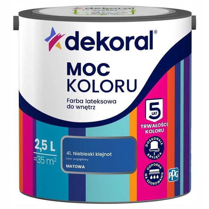Dekoral Farba Moc Koloru 2,5l 41 Niebieski Klejnot