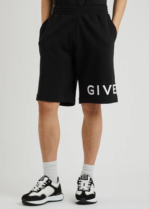 Шорты Givenchy Embroidered Logo Oversize мужские черные