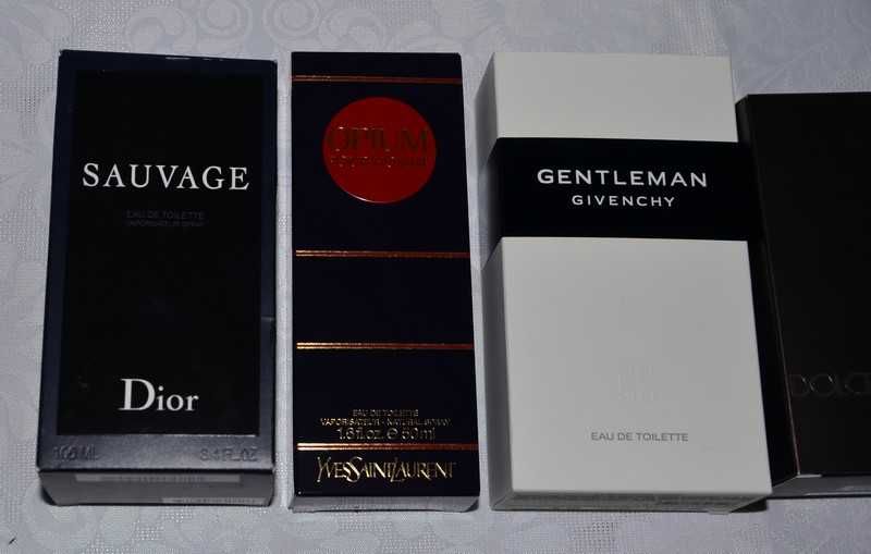 Pudełka po perfumach Dior, Givenchy, Burberry, Versace, YSL