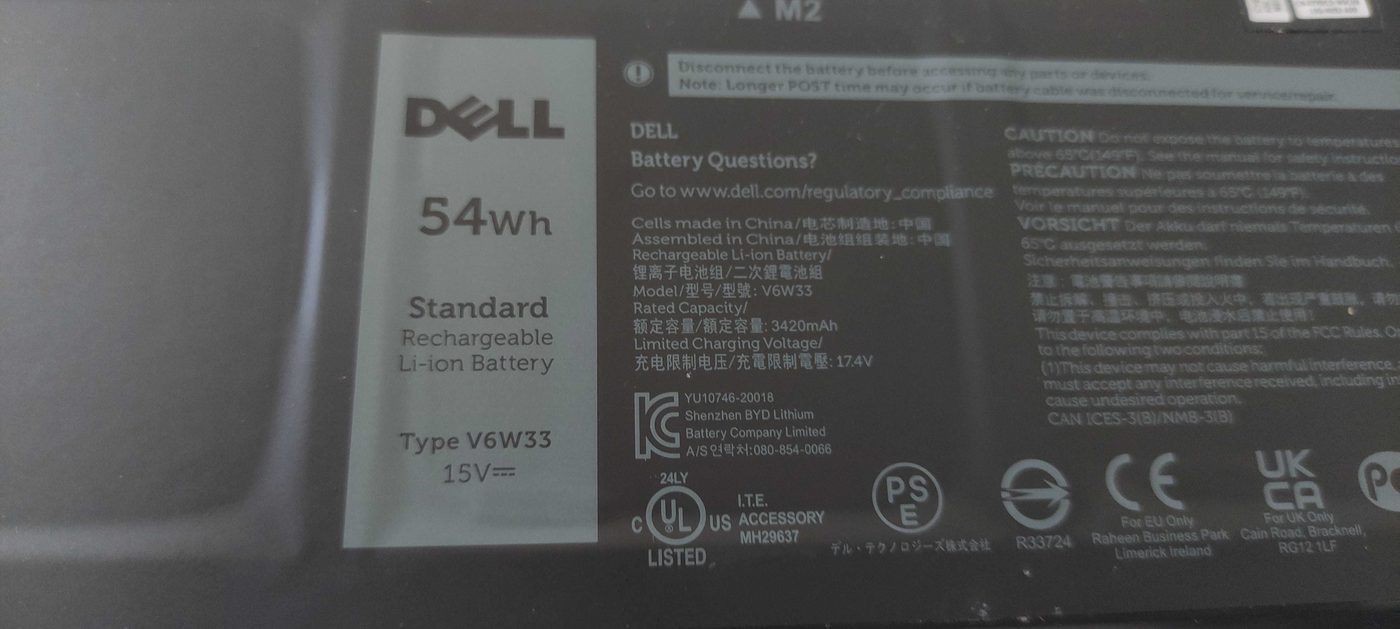 bateria DELL V6W33 Inspiron 5410 2-IN-1 7415 2-IN-1