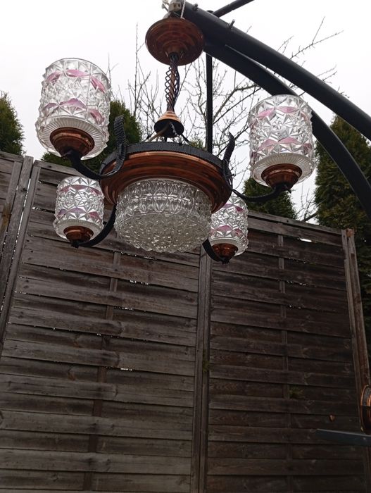 Żyrandol + kinkiet PRL