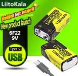 Akumulator litowo-jonowy LiitoKala 9V 1100mAh z portem USB-C