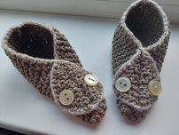 Nowe kapcie bambosze rękodzieło  hand made 33 - 34
