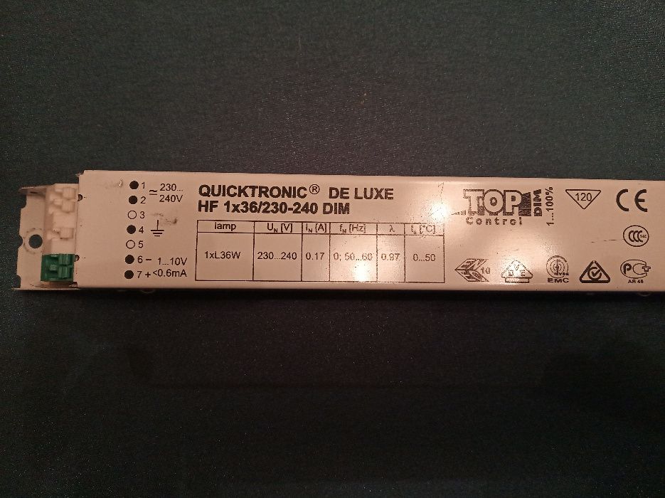 statecznik, układ quicktronic de luxe hf1x36 DIM osram