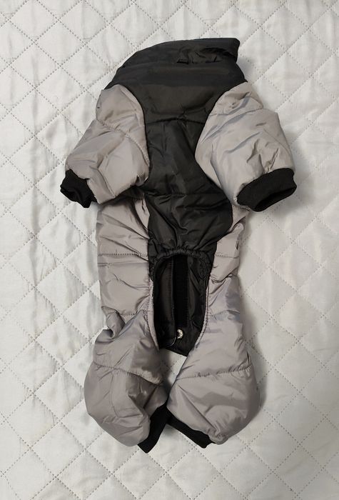 Kurtka szara ocieplana dla psa L