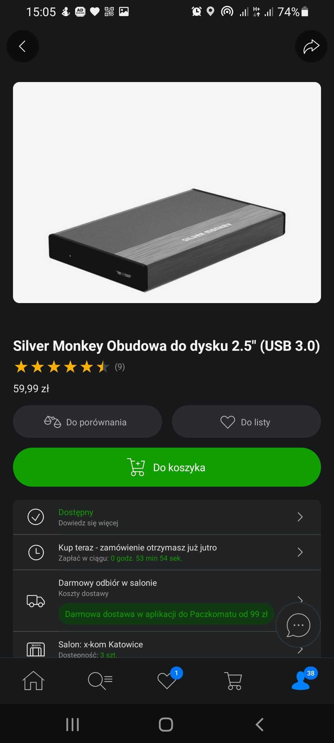 Silver Monkey Obudowa do dysku 2.5" (USB 3.0 3.1 paragon