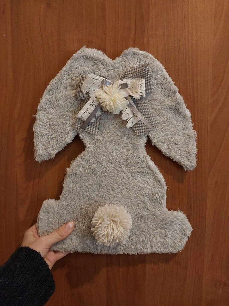 Króliczek zajączek wielkanocny stroik dekoracja 34cm +krążek