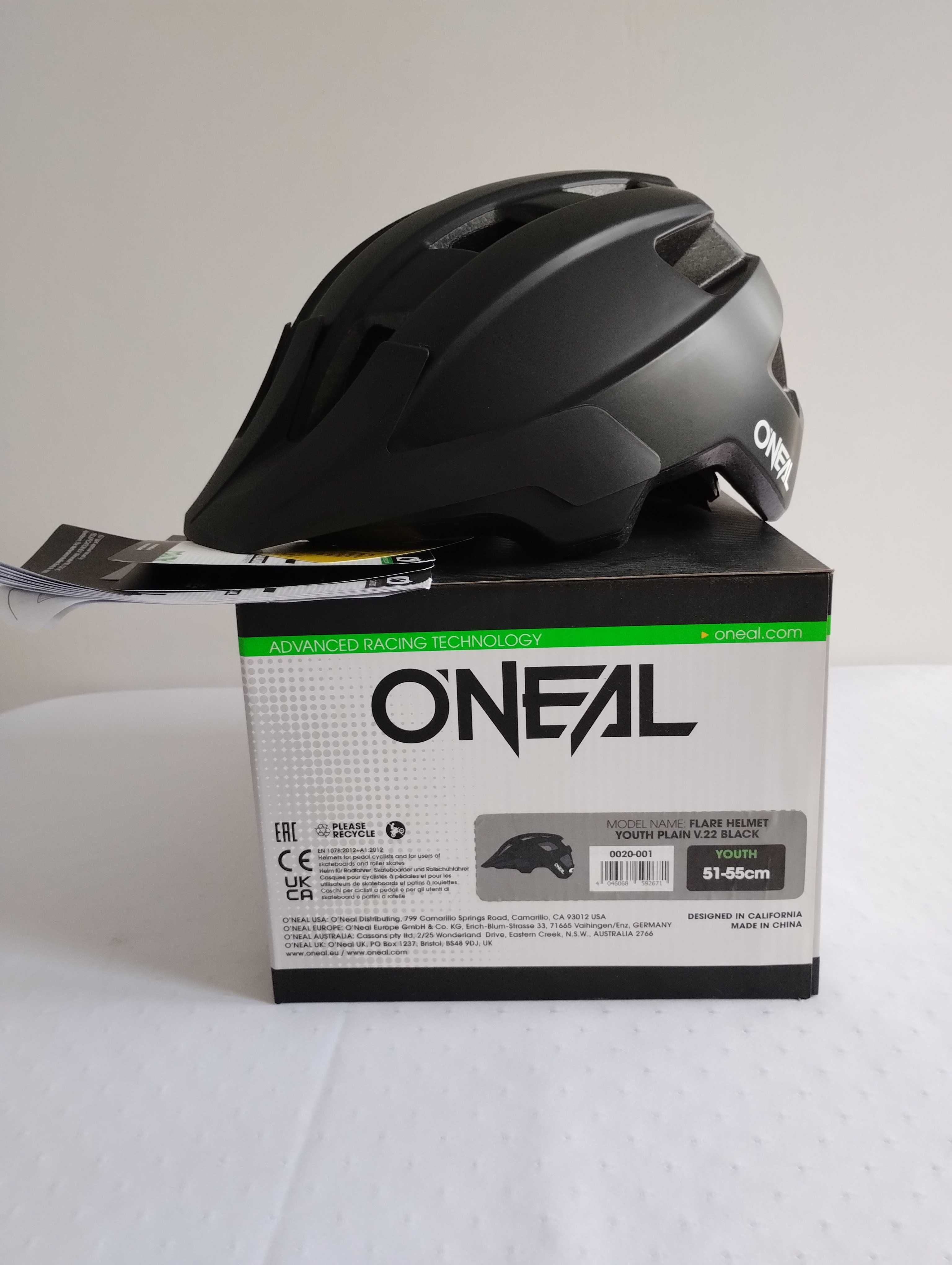 Dziecięcy kask rowerowy MTB / BMX O'Neal Plain V.22 nowy 51-55 cm Nowy