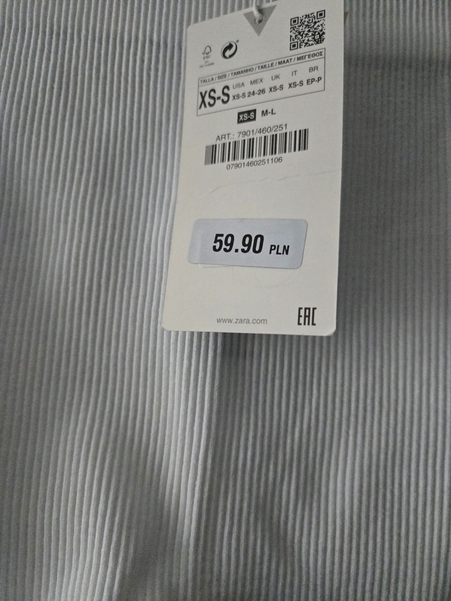 Białe kolarki, Zara rozm. XS-S