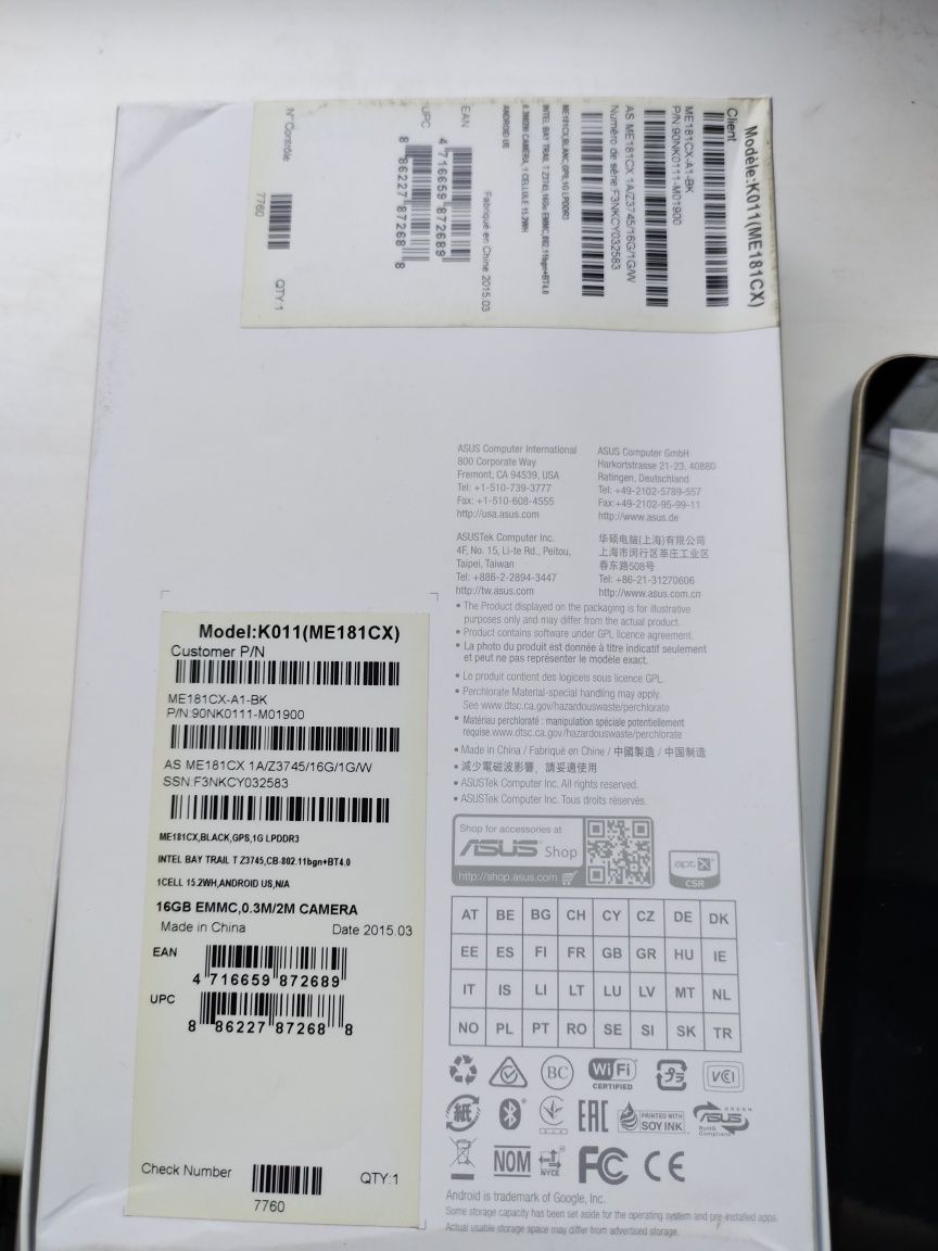 Планшет Asus memo pad8