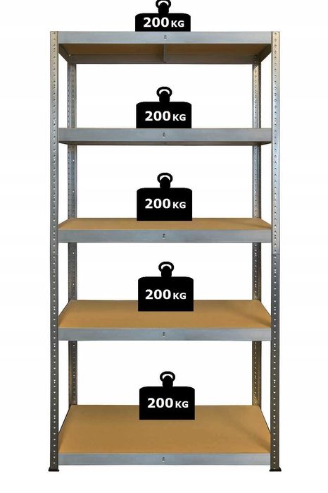 Regał magazynowy metalowy Metalkas 179 x 80 x 40 cm max 200 kg na pó