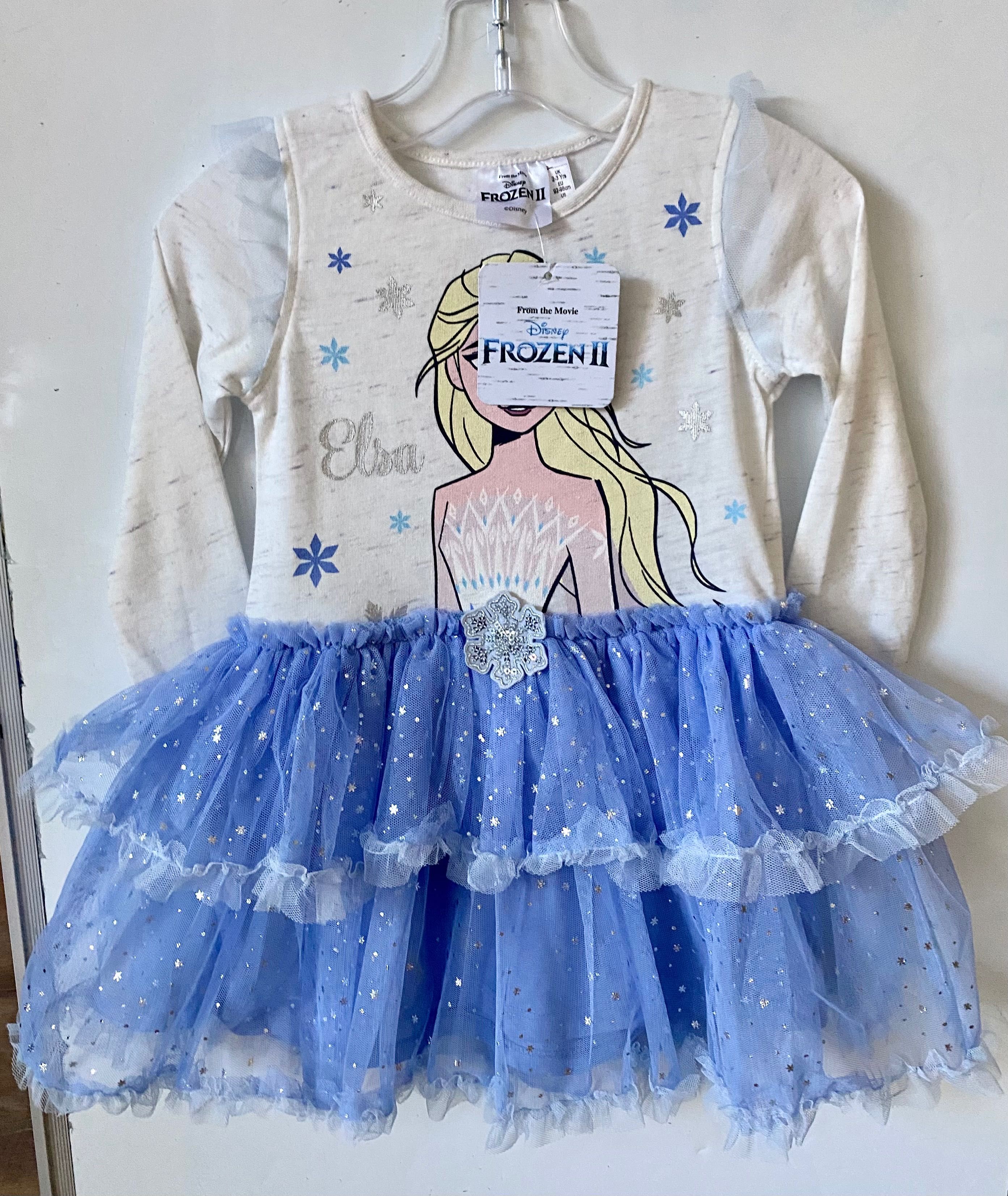 Elsa, Elza, Frozen, Kraina lodu sukienka 110/116 NOWA tiul, brokat