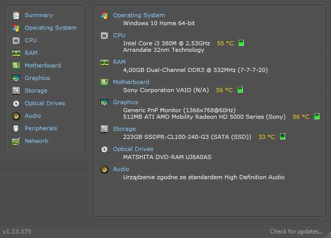 Laptop Sony Vaio, 14 calowy, zielony