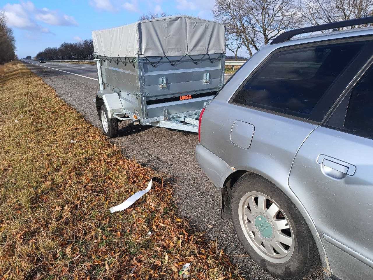 Причіп одновісний 2х1,25. Додатковий рівень. борту Тент.