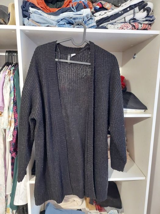 Kardigan H&M oversize czarny S