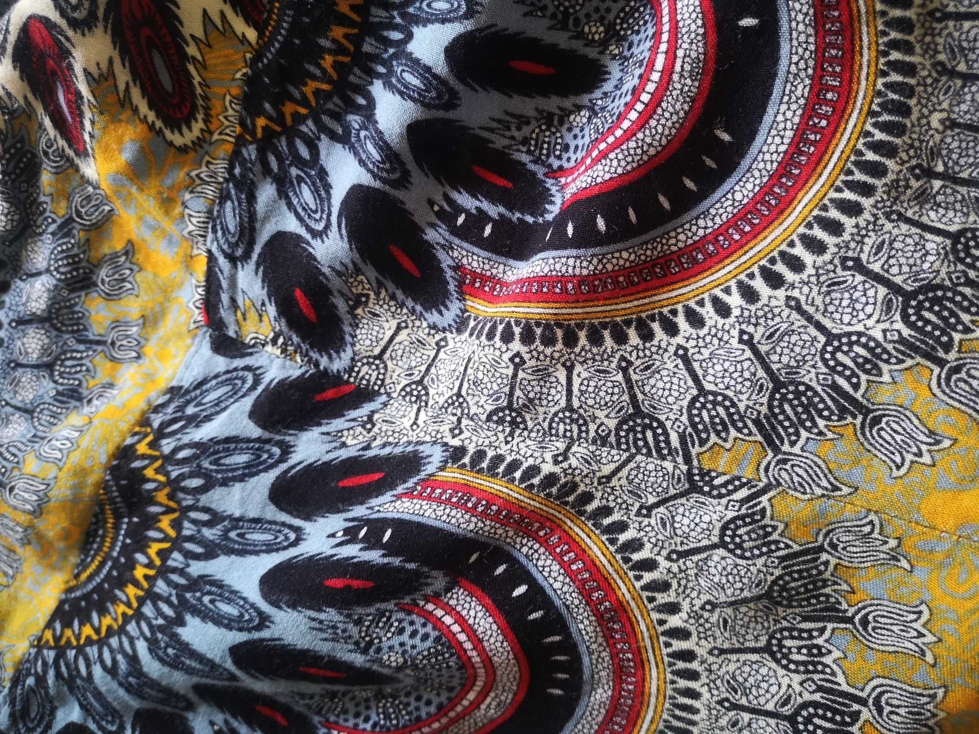 Zwiewne kolorowe spodnie boho 36/38