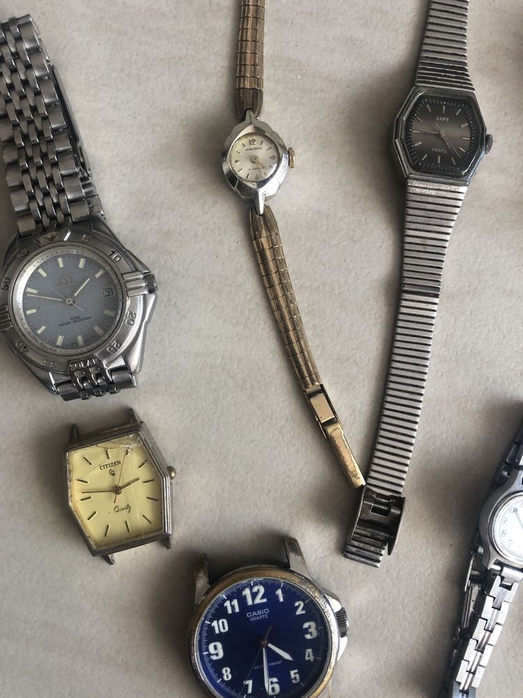 Mix zegarków 15 szt Casio Citizen Adriatica Grovana Ingersoll Zaria