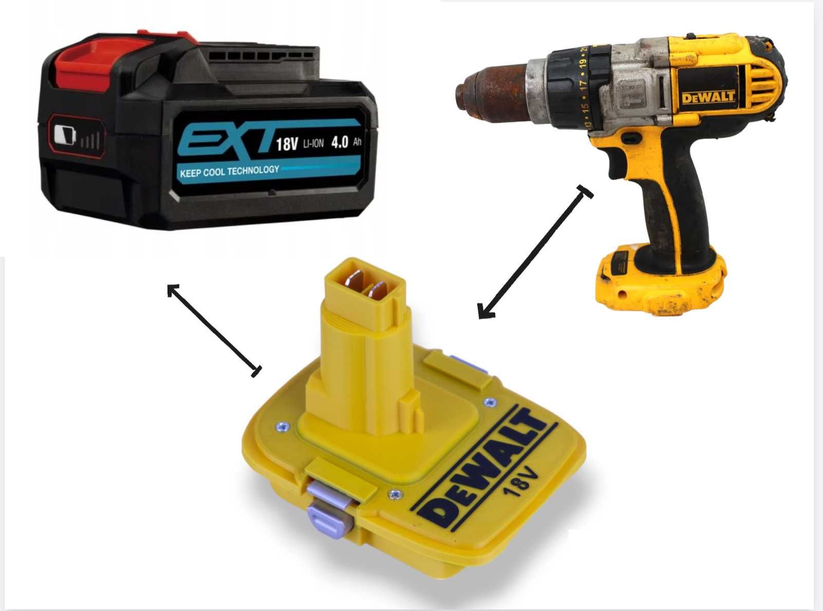 Adapter DeWALT 18V na baterię Erbauer EXT 18V